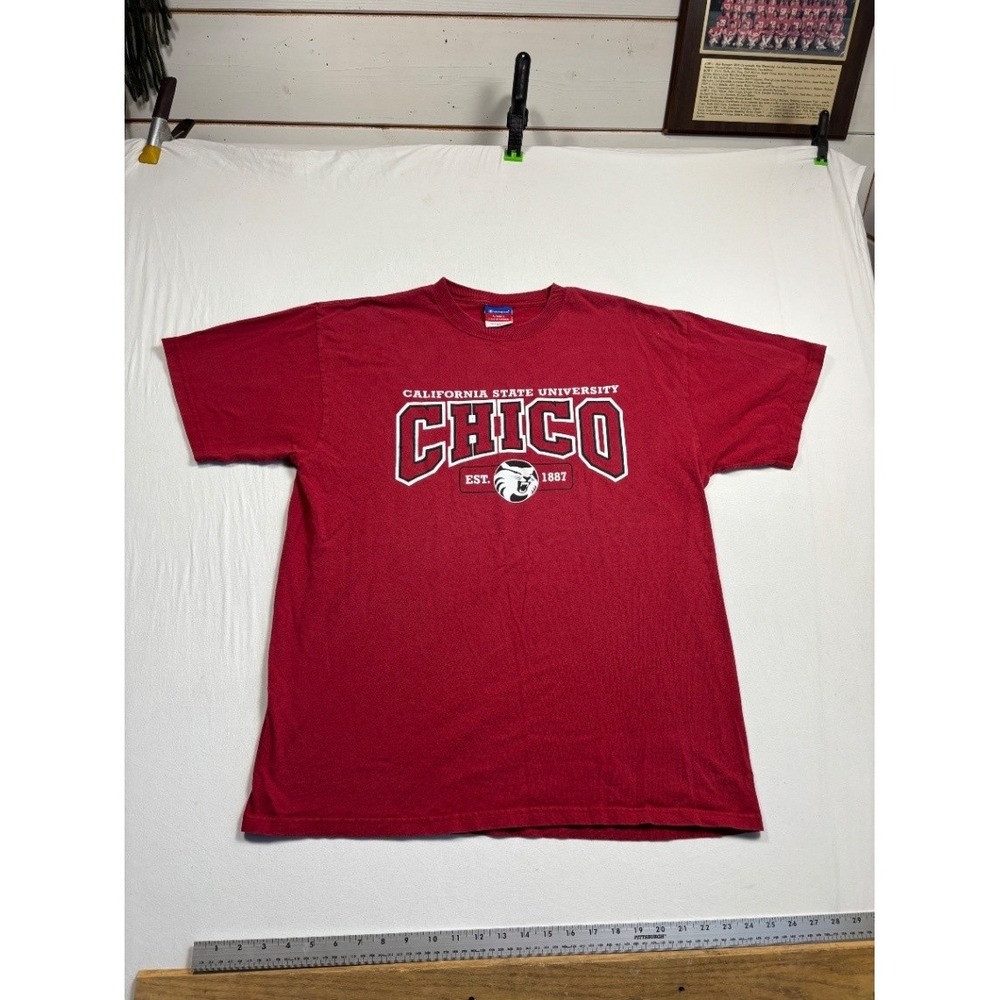 Champion Men's T Shirt XL Red Chico State Wildcats Graphic Tee